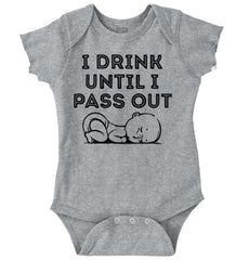 Until I Pass Out Romper Bodysuit-Direct To Garment Print-Brisco Baby