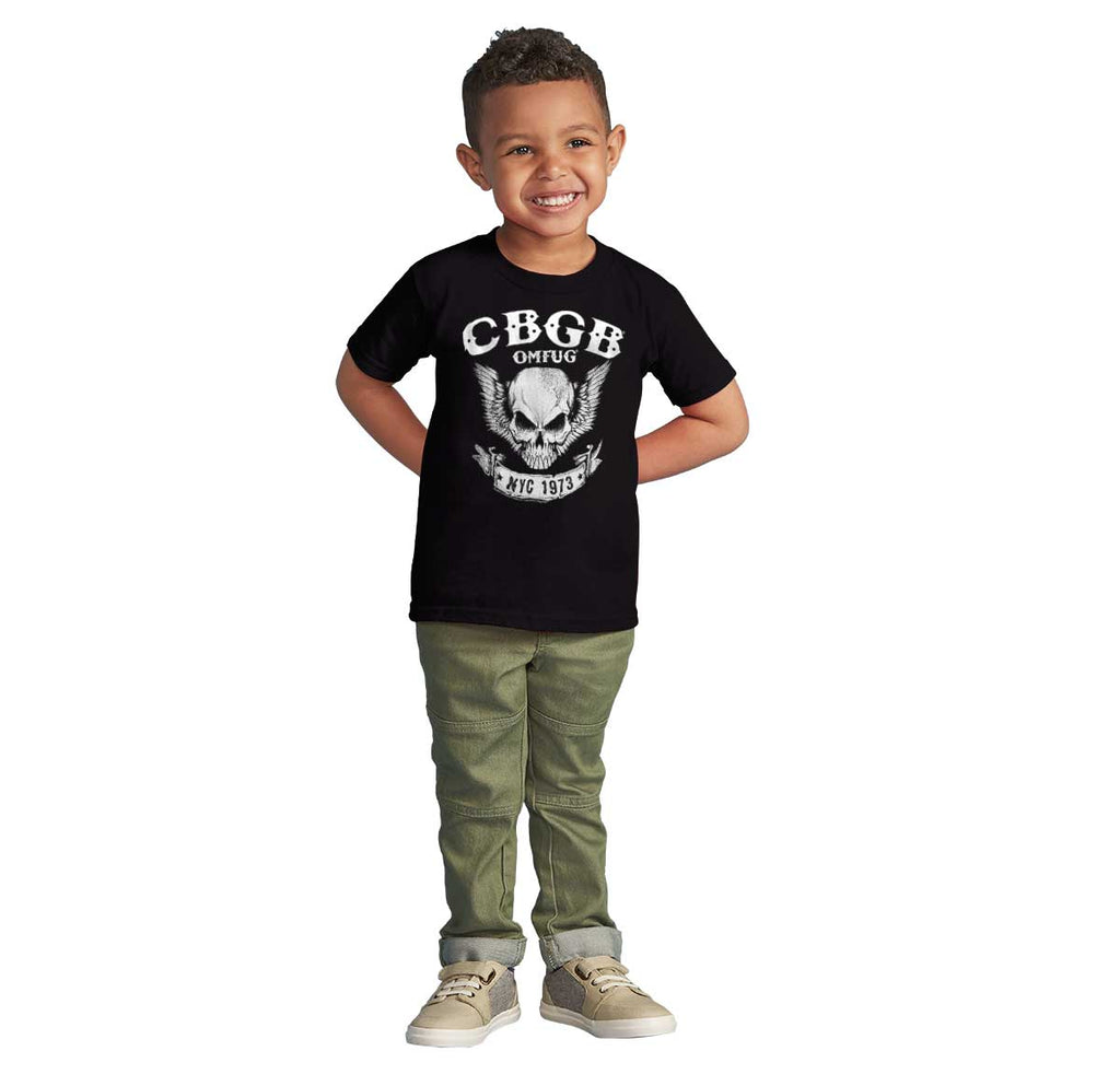 CBGB Skull Infant Toddler T Shirt-Direct To Garment Print-Brisco Baby