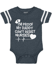 Can't Resist Nurses Football Romper Bodysuit-Direct To Garment Print-Brisco Baby