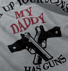 Daddy Has Guns Romper Bodysuit-Direct To Garment Print-Brisco Baby