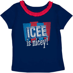 Icee Is Nicey Toddler Ruffled Trim T-Shirt-Direct To Garment Print-Brisco Baby