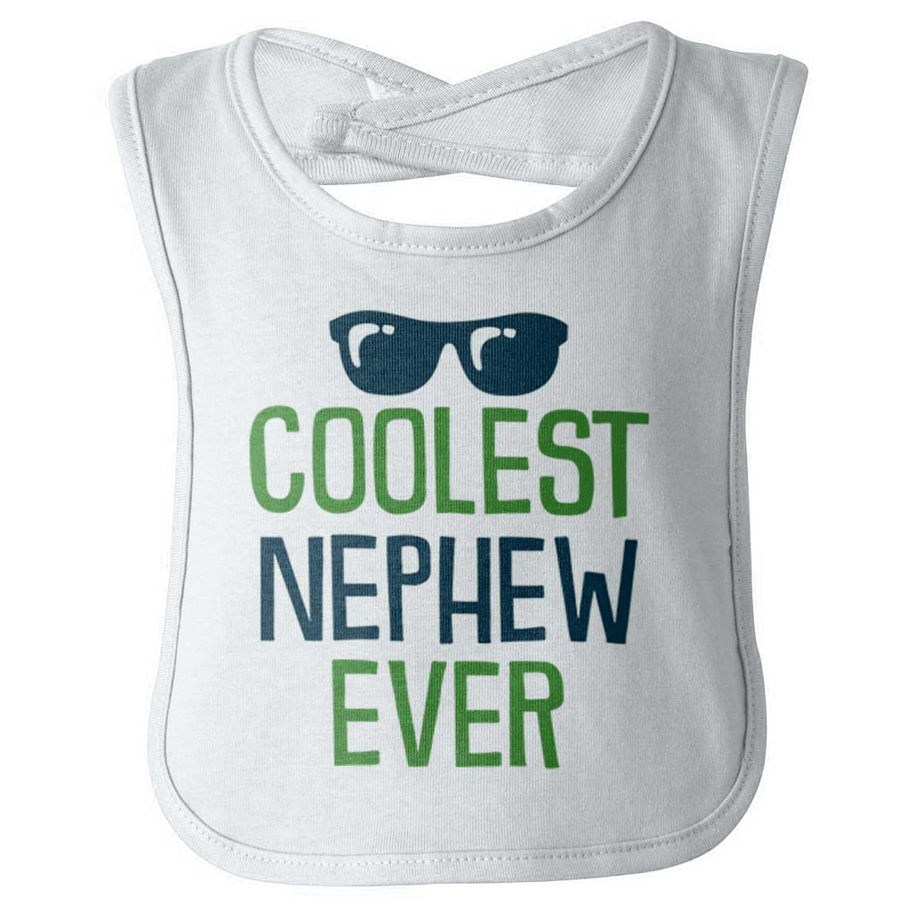 Coolest Nephew Ever Infant Baby Bib-Direct To Garment Print-Brisco Baby