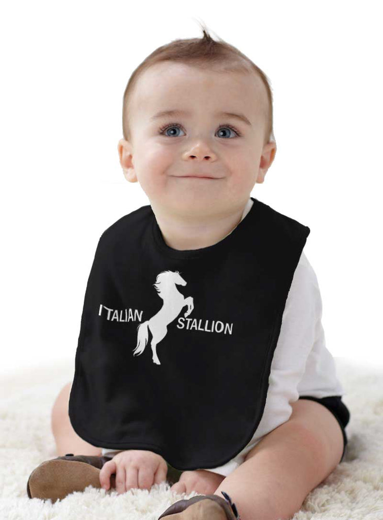 Italian Stallion Infant Baby Bib-Direct To Garment Print-Brisco Baby