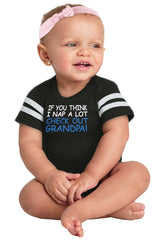 Check Out Grandpa Football Romper Bodysuit-Direct To Garment Print-Brisco Baby