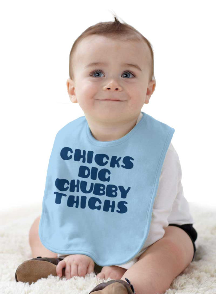 Chubby Thighs Infant Baby Bib-Direct To Garment Print-Brisco Baby