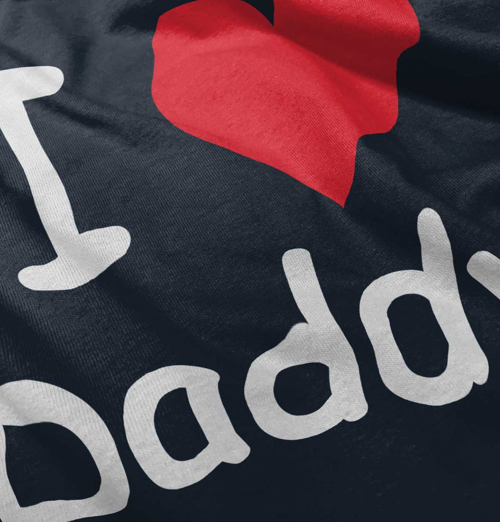 I Heart Daddy Baby Ruffled Trim Romper-Direct To Garment Print-Brisco Baby