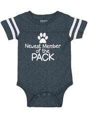 Member of the Pack Football Romper Bodysuit-Direct To Garment Print-Brisco Baby