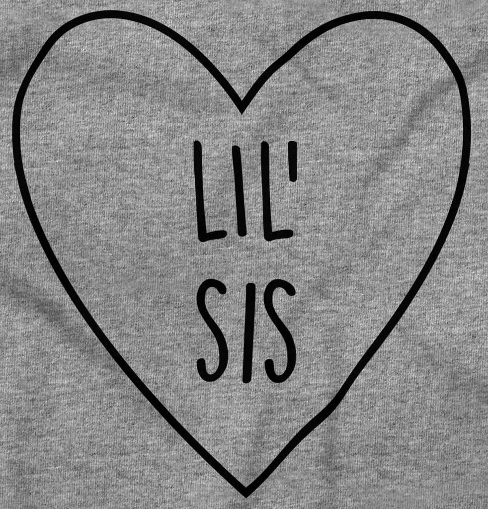 Lil' Sis Heart Infant Toddler T Shirt-Direct To Garment Print-Brisco Baby