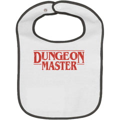 Dungeon Masters TV Show Nerd Trimmed White Snap Bib-Direct To Garment Print-Brisco Baby