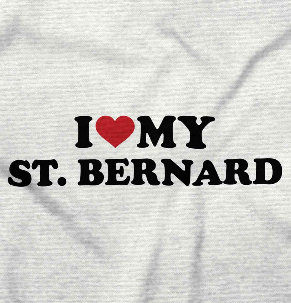 I Love My St Bernard Romper Bodysuit-Direct To Garment Print-Brisco Baby