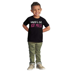 Uncle's Lil Hot Mess Infant Toddler T Shirt-Direct To Garment Print-Brisco Baby