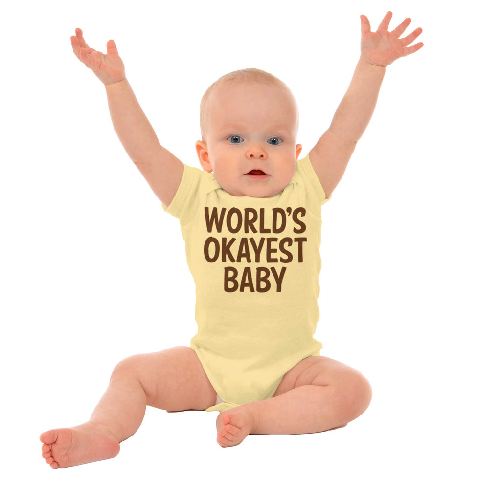 Okayest Baby Romper Bodysuit-Direct To Garment Print-Brisco Baby
