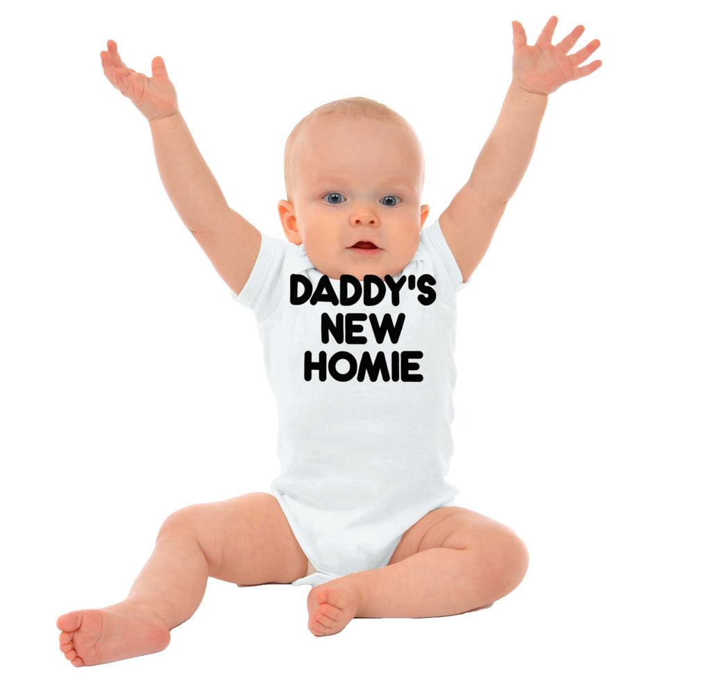 Daddy's New Homie Romper Bodysuit-Direct To Garment Print-Brisco Baby