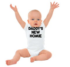 Daddy's New Homie Romper Bodysuit-Direct To Garment Print-Brisco Baby