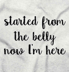 Started From The Belly Romper Bodysuit-Direct To Garment Print-Brisco Baby