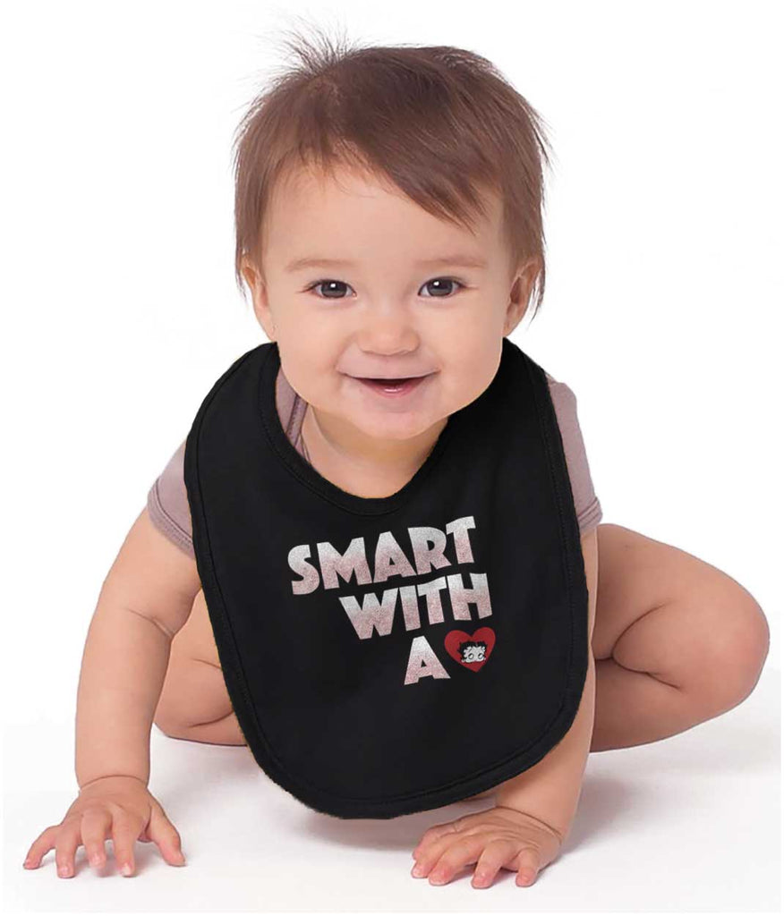 Smart With A Heart Infant Baby Bib-Direct To Garment Print-Brisco Baby