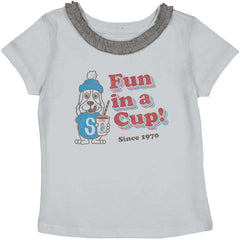 Fun In A Cup Toddler Ruffled Trim T-Shirt-Direct To Garment Print-Brisco Baby