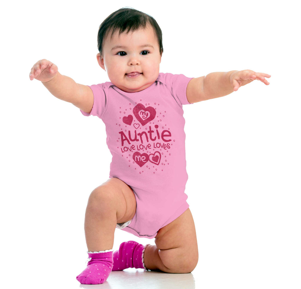 Auntie Loves Me Romper Bodysuit-Direct To Garment Print-Brisco Baby
