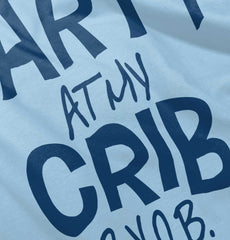 Party At My Crib Infant Baby Bib-Direct To Garment Print-Brisco Baby