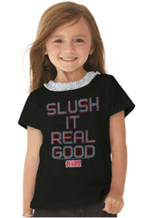 Slush It Real Good Toddler Ruffled Trim T-Shirt-Direct To Garment Print-Brisco Baby