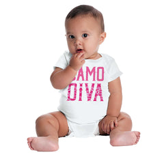 Pink Camo Diva Romper Bodysuit-Direct To Garment Print-Brisco Baby