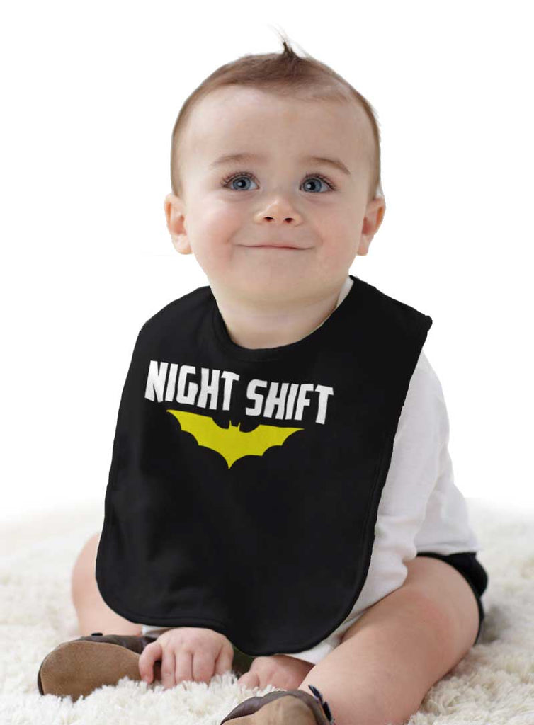 Night Shift Infant Baby Bib-Direct To Garment Print-Brisco Baby