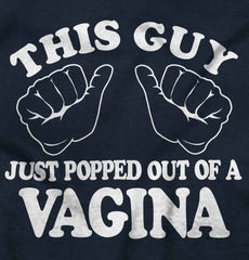 Popped Out of Vagina Romper Bodysuit-Direct To Garment Print-Brisco Baby