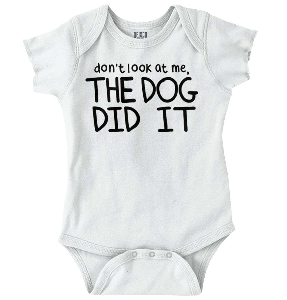 Dog Did It Romper Bodysuit-Direct To Garment Print-Brisco Baby