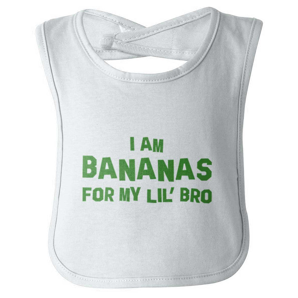 I Am Bananas For My Lil' Bro Infant Baby Bib-Direct To Garment Print-Brisco Baby