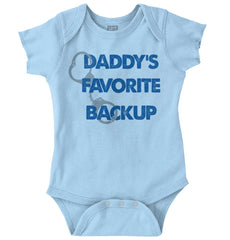 Daddy's Backup Romper Bodysuit-Direct To Garment Print-Brisco Baby