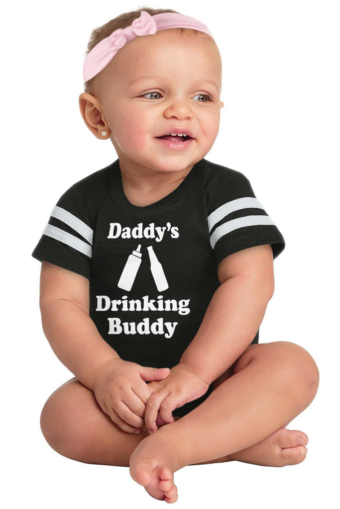 Drinking Buddy Football Romper Bodysuit-Direct To Garment Print-Brisco Baby