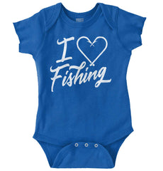 I Love Fishing Romper Bodysuit-Direct To Garment Print-Brisco Baby