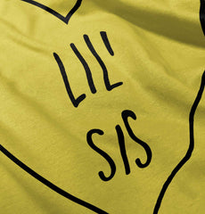 Lil' Sis Heart Romper Bodysuit-Direct To Garment Print-Brisco Baby