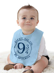 Meet Platform 9 3/4 Infant Baby Bib-Direct To Garment Print-Brisco Baby