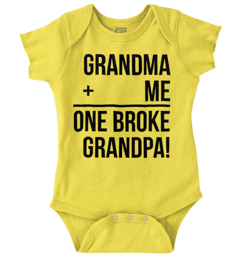 One Broke Grandpa Romper Bodysuit-Direct To Garment Print-Brisco Baby
