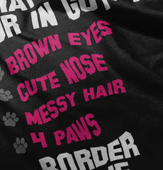 Border Collie List Romper Bodysuit-Direct To Garment Print-Brisco Baby