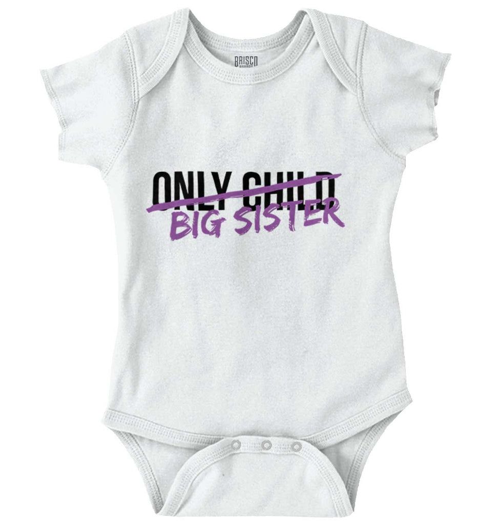 Only Child Big Sister Romper Bodysuit-Direct To Garment Print-Brisco Baby
