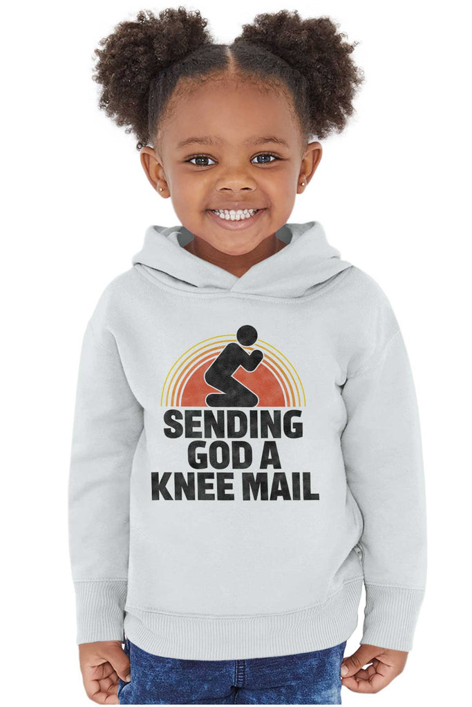 Sending God A Knee Mail Toddler Pullover Hoodie-Direct To Garment Print-Brisco Baby
