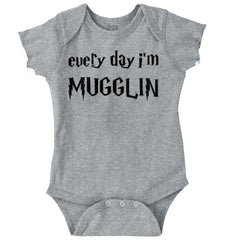 Every Day I'm Mugglin' Romper Bodysuit-Direct To Garment Print-Brisco Baby