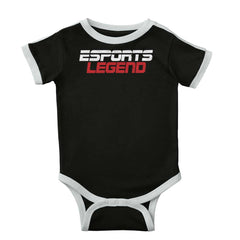 Sports Legend Professional Gamer Ringer Romper Bodysuit-Direct To Garment Print-Brisco Baby