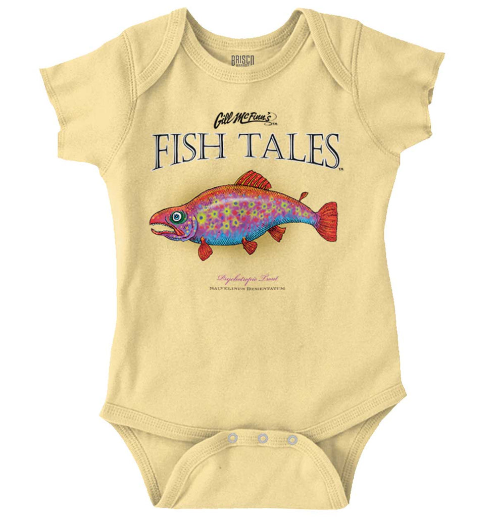 Psychotropic Trout Romper Bodysuit-Direct To Garment Print-Brisco Baby