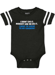 I Didn't Do It Football Romper Bodysuit-Direct To Garment Print-Brisco Baby