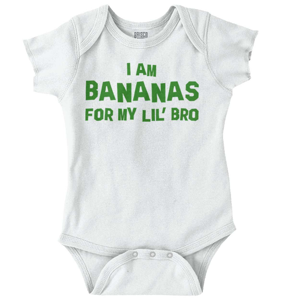 I Am Bananas For My Lil' Bro Romper Bodysuit-Direct To Garment Print-Brisco Baby