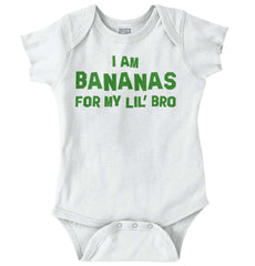 I Am Bananas For My Lil' Bro Romper Bodysuit-Direct To Garment Print-Brisco Baby