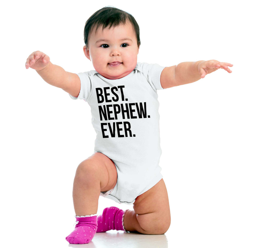Best Nephew Ever Romper Bodysuit-Direct To Garment Print-Brisco Baby