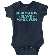 Mermaids Have More Fun Romper Bodysuit-Direct To Garment Print-Brisco Baby