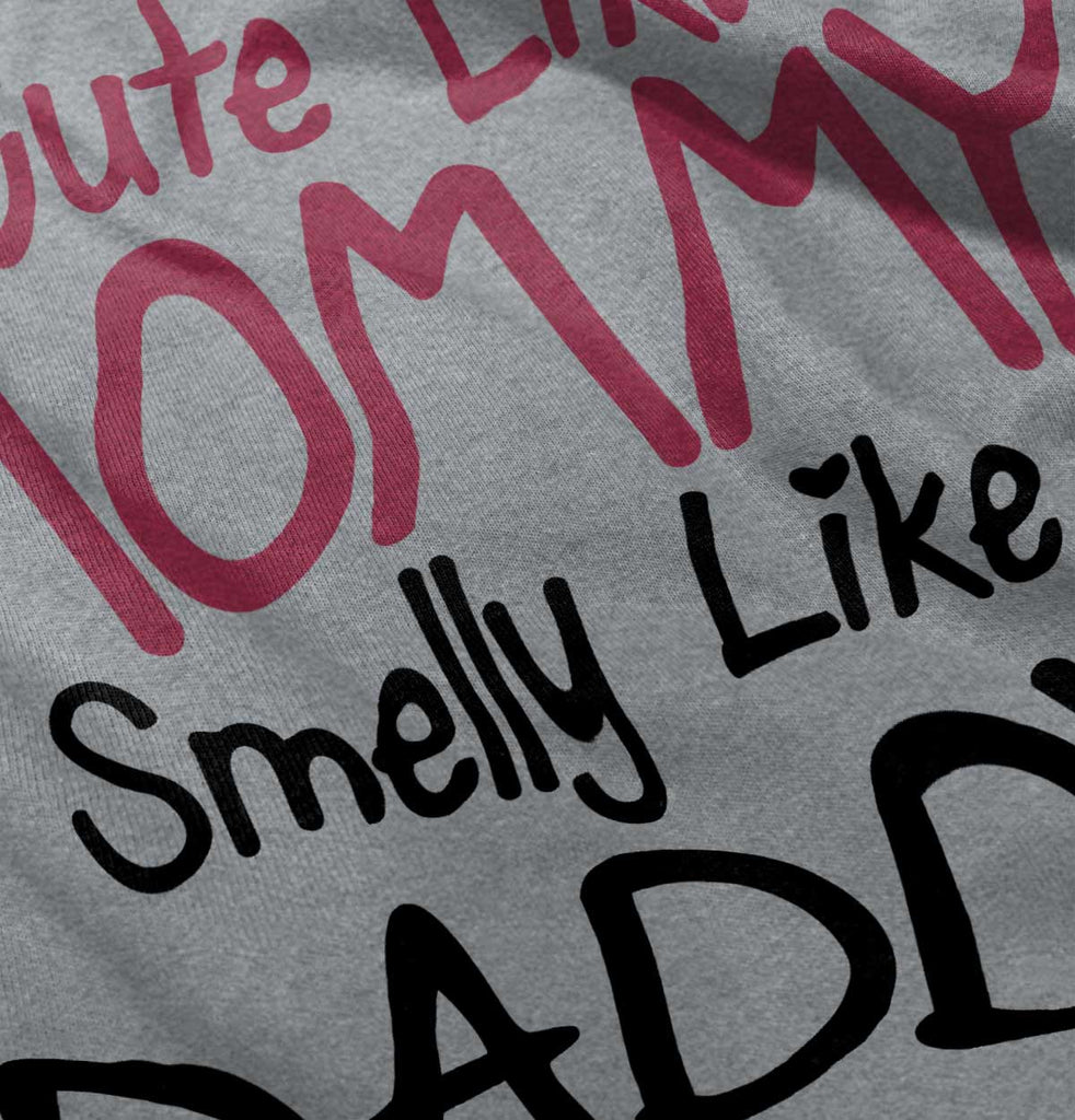 Cute Mommy Smelly Daddy Romper Bodysuit-Direct To Garment Print-Brisco Baby