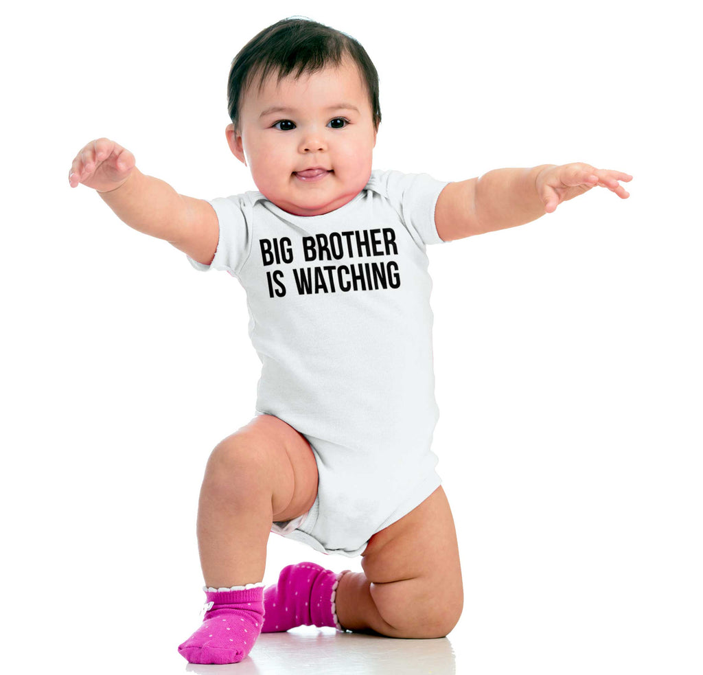 Big Brother Is Watching Romper Bodysuit-Direct To Garment Print-Brisco Baby