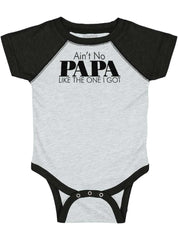 No Papa Like Me Raglan Romper Bodysuit-Direct To Garment Print-Brisco Baby