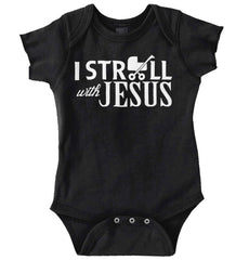 Stroll With Jesus Romper Bodysuit-Direct To Garment Print-Brisco Baby